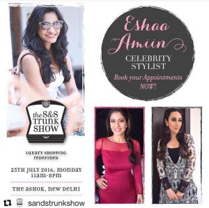 Read more about the article Celebrity stylist Eshaa Amiin x The S&S Trunk Show, The Ashok, Delhi