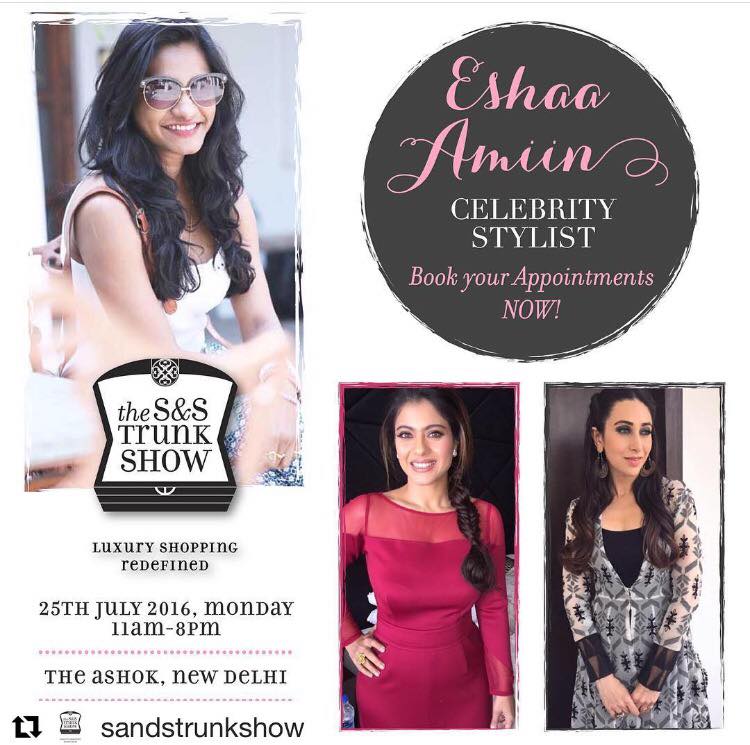 You are currently viewing Celebrity stylist Eshaa Amiin x The S&S Trunk Show, The Ashok, Delhi