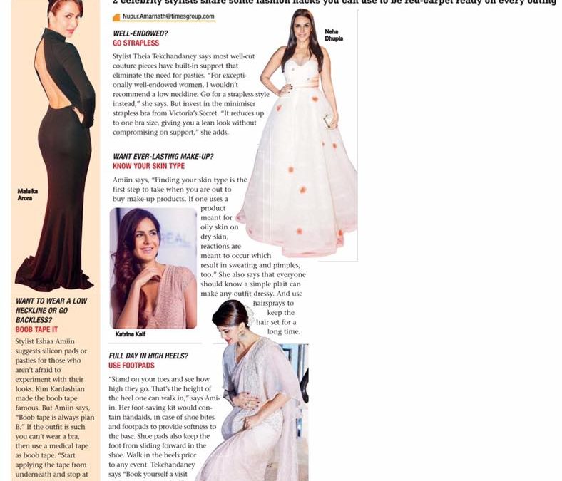 Times of India| Tips on red carpet fashion hacks | Eshaa Amiin styling