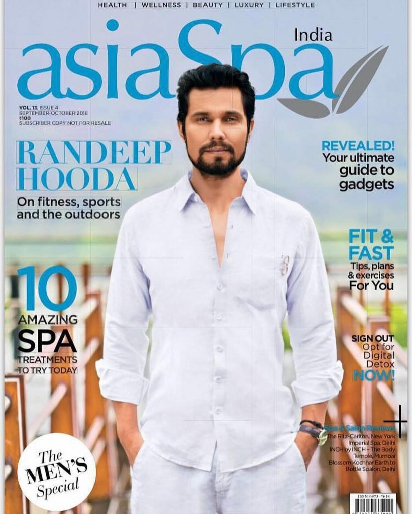 Asia Spa Magazine cover with Randeep Hooda