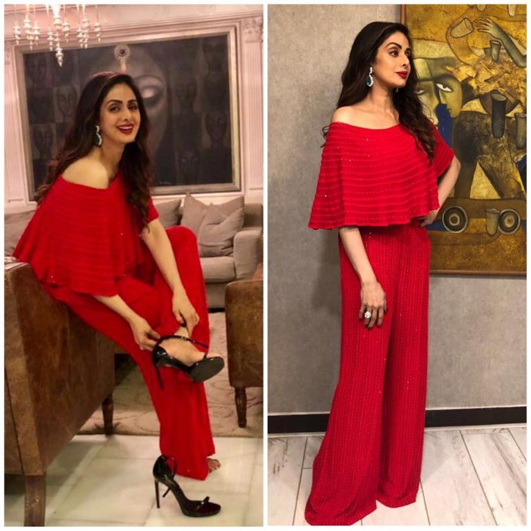 Sridevi Kapoor in a Falguni and Shane Peacock jumpsuit