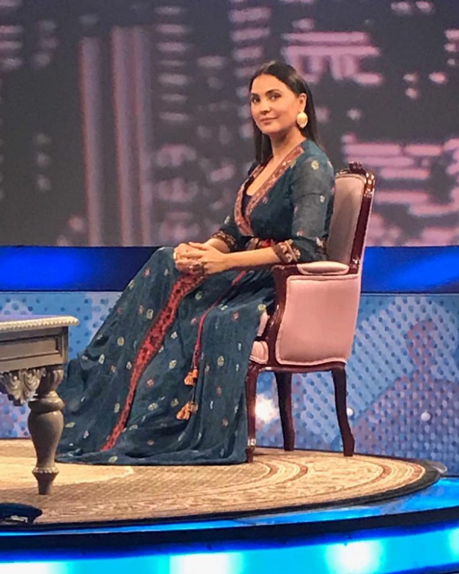 Lara Dutta Bhupati for a talk show in Ritu Kumar Label