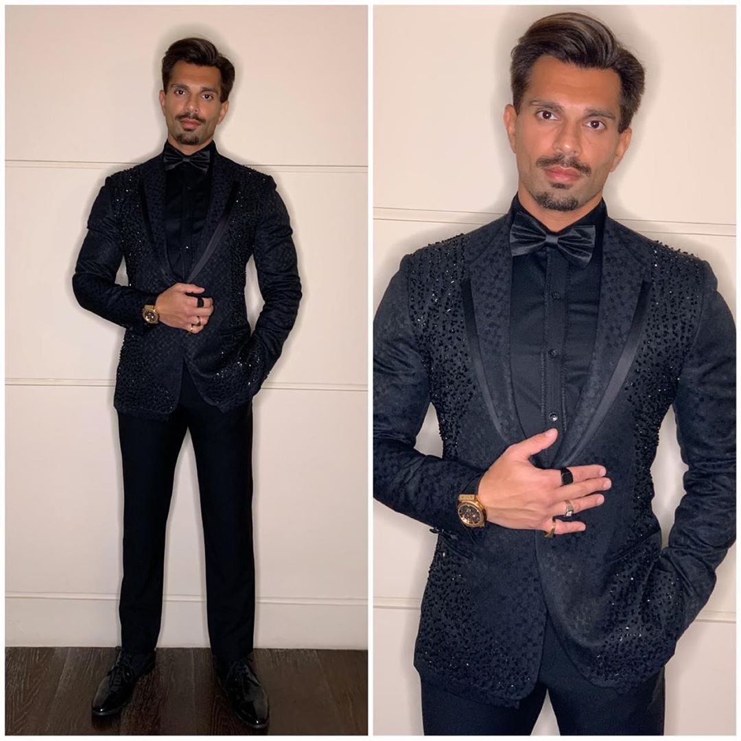 Karan Singh Grover in Rohit Gandhi Rahul Khanna styled by Eshaa Amiin