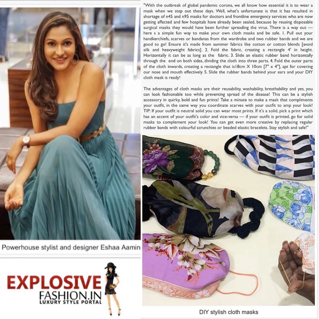Read more about the article Explosive Fashion x Eshaa Amiin| Stylish fabric masks