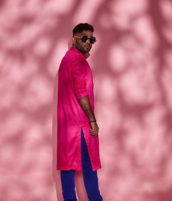 Pink tux kurta