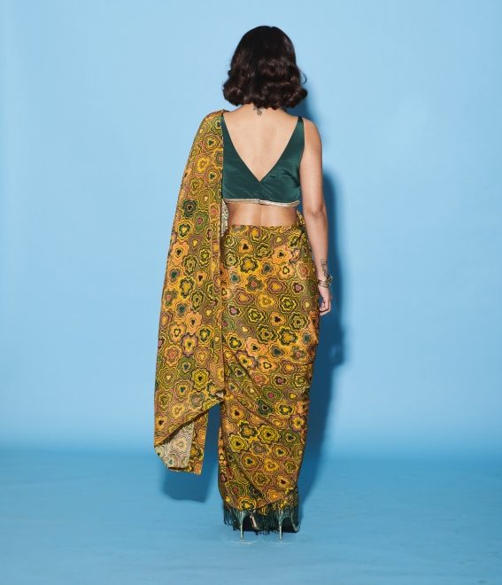 Predraped Pinwheel Saree