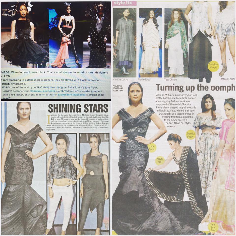 You are currently viewing Media coverage from Label Eshaa Amiin LFW A/W16| Lara Dutta|Absoluteindia| Vogue India| Mid Day