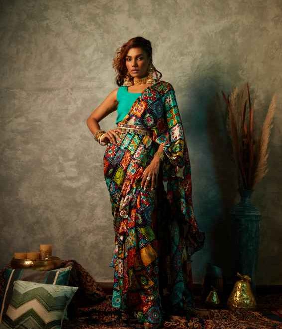 Big Tile Printed Saree