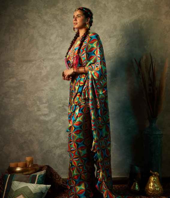 Big Square Printed Saree