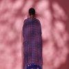 Purple lotus and border print frill cape - Image 2