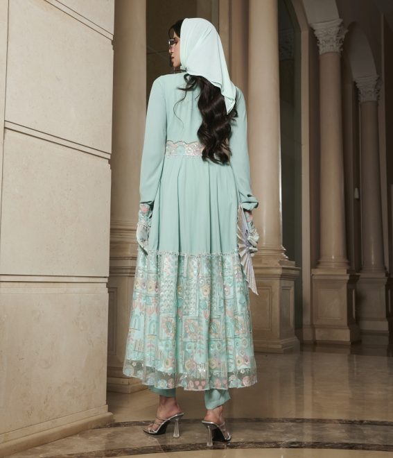 Blue Motif Anarkali