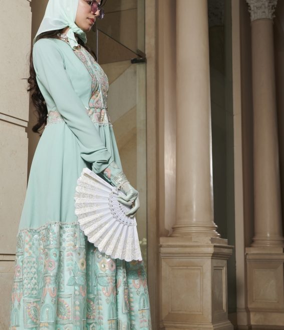 Blue Motif Anarkali