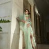 Mint Predrep Saree And Blouse