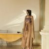 Brown Corset , Sarong And Cape